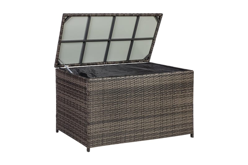 Kuddbox WICKER 122x52xH62cm brun - Utemöbler - Dynförvaring & möbelskydd - Överdrag utemöbler
