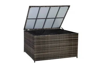 Kuddbox WICKER 140x80x65cm - Mörkbrun - Utemöbler - Dynförvaring & möbelskydd - Dynboxar & dynlådor
