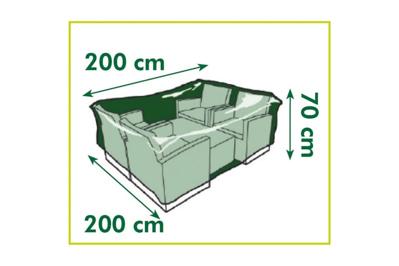 Nature Ã–verdrag för lågbord och stolar 200x200x70 cm - Grå - Överdrag utemöbler