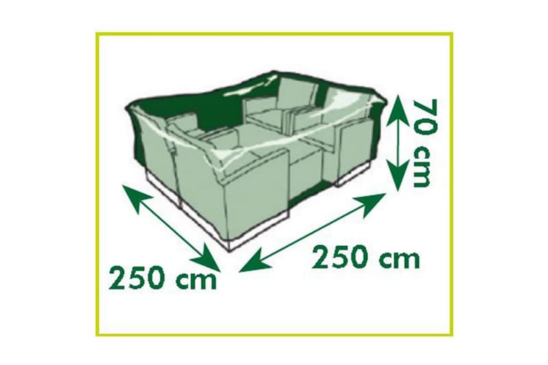 Nature Ã–verdrag för lågbord och stolar 250x250x70 cm - Grå - Överdrag utemöbler