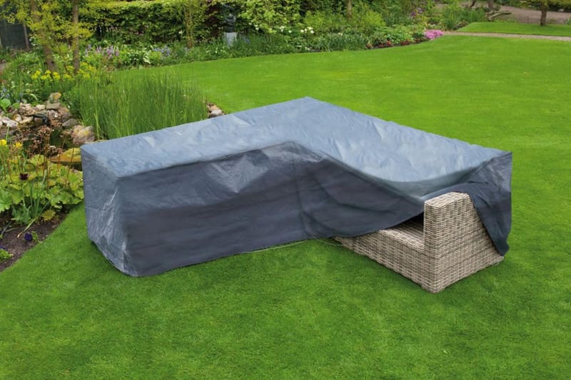 Nature Ã–verdrag till trädgårdsmöbler L-form 250x90x90 cm - Grå - Utemöbler - Dynförvaring & möbelskydd - Överdrag utemöbler