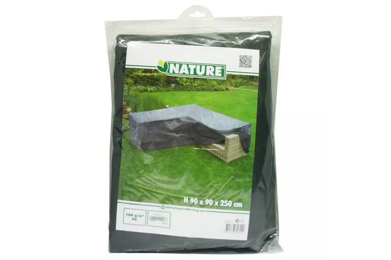 Nature Ã–verdrag till trädgårdsmöbler L-form 250x90x90 cm - Grå - Utemöbler - Dynförvaring & möbelskydd - Överdrag utemöbler