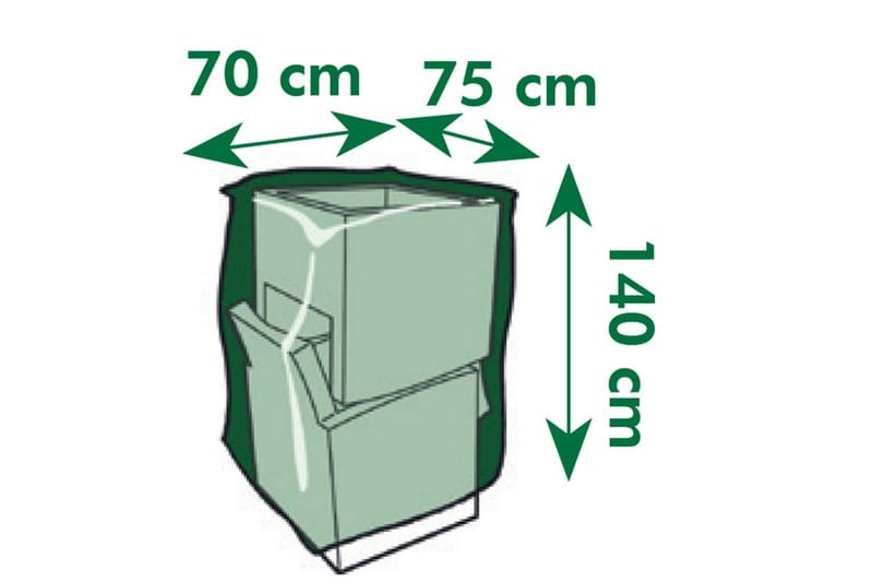 Nature Ã–verdrag till två stapelstolar 140x75x70 cm - Grå - Överdrag utemöbler