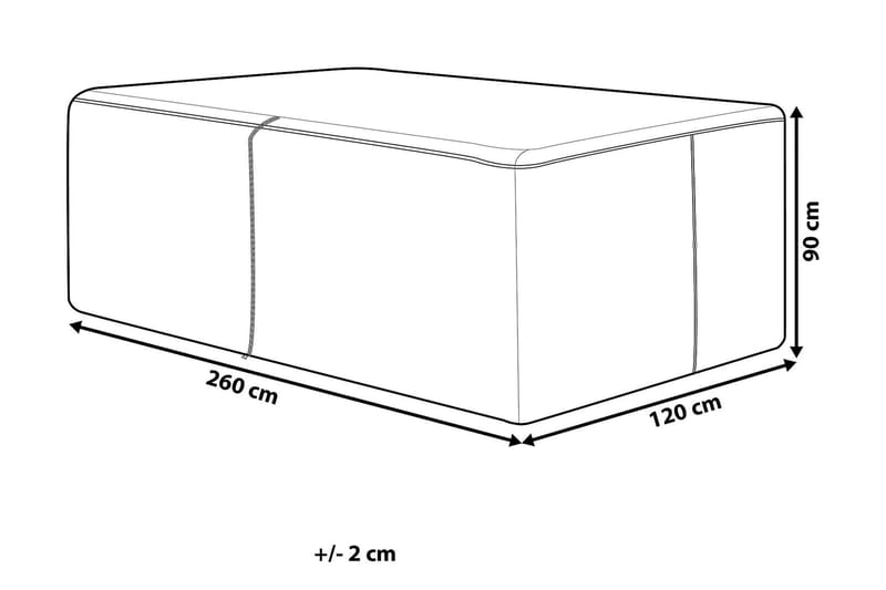 Viareggio Regnskydd 120|260 cm - Grå - Överdrag utemöbler