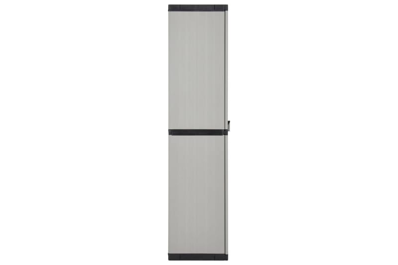 beBasic Trädgårdsskåp 3 hyllor grå och svart 68x40x168 cm - Grey - Utemöbler - Dynförvaring & möbelskydd - Dynboxar & dynlådor