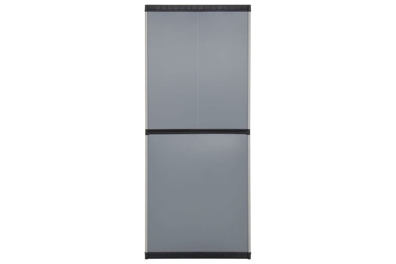 beBasic Trädgårdsskåp 3 hyllor grå och svart 68x40x168 cm - Grey - Utemöbler - Dynförvaring & möbelskydd - Dynboxar & dynlådor