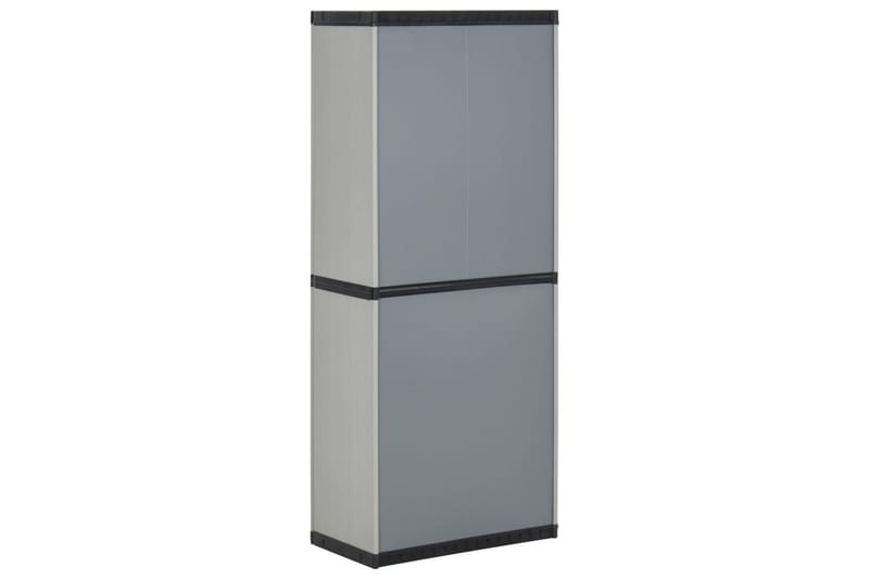 beBasic Trädgårdsskåp 3 hyllor grå och svart 68x40x168 cm - Grey - Utemöbler - Dynförvaring & möbelskydd - Dynboxar & dynlådor