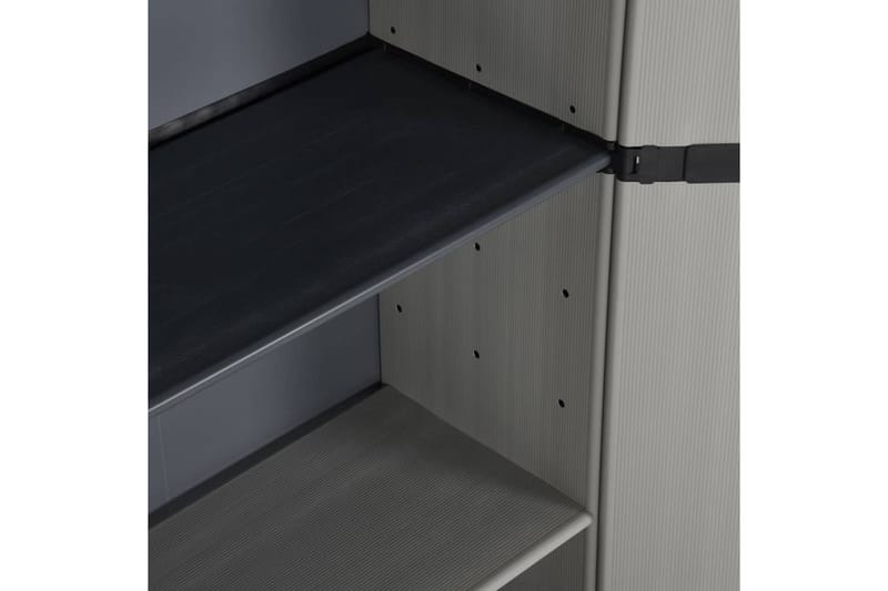 beBasic Trädgårdsskåp 3 hyllor grå och svart 68x40x168 cm - Grey - Utemöbler - Dynförvaring & möbelskydd - Dynboxar & dynlådor