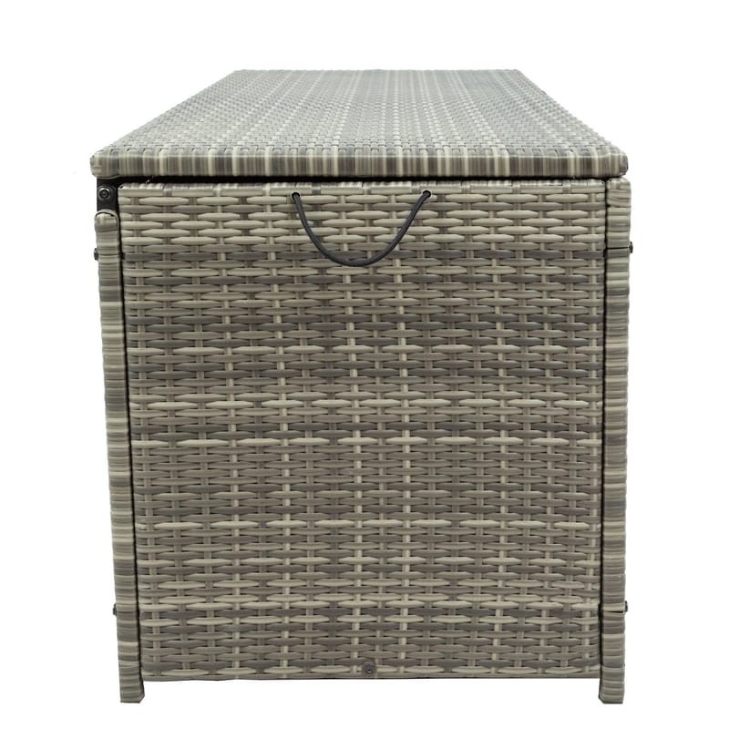 Dynbox i konstrotting | 420L | Grå | 134x54x59cm - Utemöbler - Dynförvaring & möbelskydd - Dynboxar & dynlådor