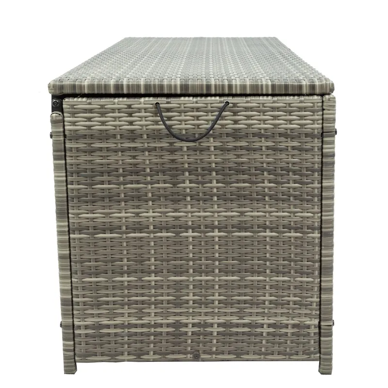 Dynbox i konstrotting | 420L | Grå | 134x54x59cm - Utemöbler - Dynförvaring & möbelskydd - Dynboxar & dynlådor