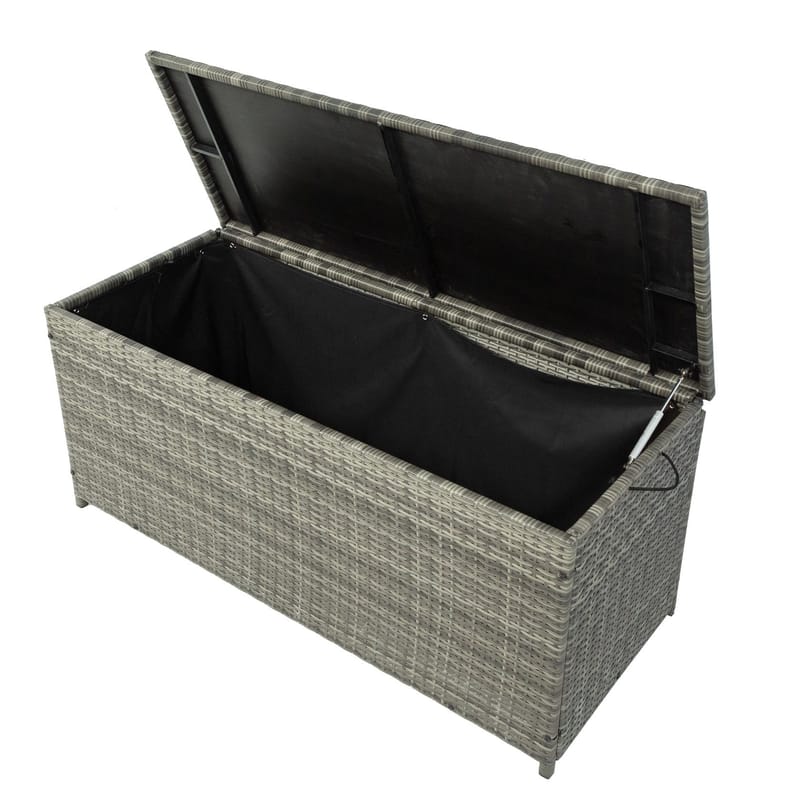 Dynbox i konstrotting | 420L | Grå | 134x54x59cm - Utemöbler - Dynförvaring & möbelskydd - Dynboxar & dynlådor