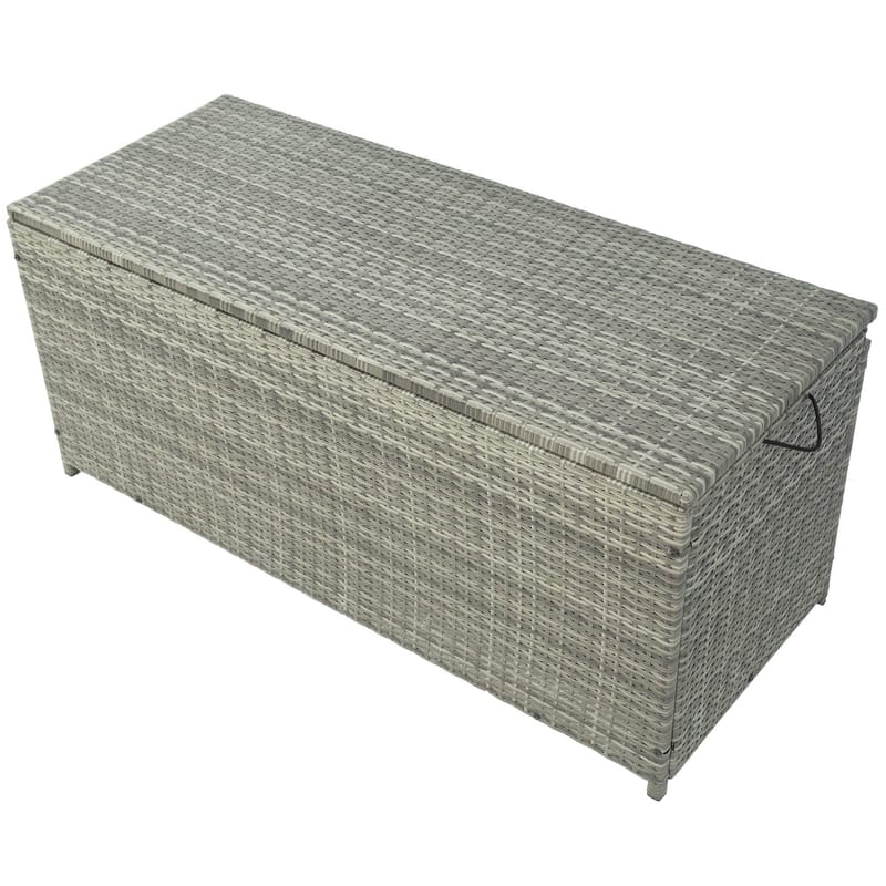 Dynbox i konstrotting | 420L | Grå | 134x54x59cm - Utemöbler - Dynförvaring & möbelskydd - Dynboxar & dynlådor