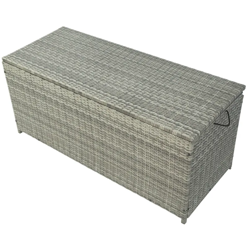 Dynbox i konstrotting | 420L | Grå | 134x54x59cm - Utemöbler - Dynförvaring & möbelskydd - Dynboxar & dynlådor