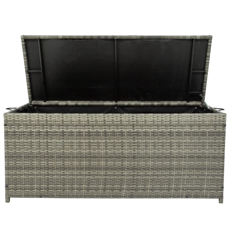 Dynbox i konstrotting | 420L | Grå | 134x54x59cm - Utemöbler - Dynförvaring & möbelskydd - Dynboxar & dynlådor