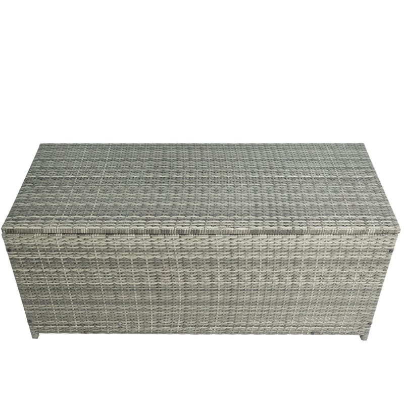 Dynbox i konstrotting | 420L | Grå | 134x54x59cm - Utemöbler - Dynförvaring & möbelskydd - Dynboxar & dynlådor