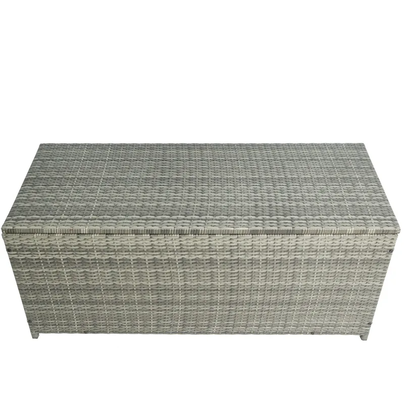 Dynbox i konstrotting | 420L | Grå | 134x54x59cm - Utemöbler - Dynförvaring & möbelskydd - Dynboxar & dynlådor