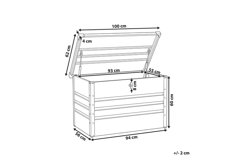 Dynlåda 100 x 62 cm grå CEBROSA - Grå - Utemöbler - Dynförvaring & möbelskydd - Dynboxar & dynlådor