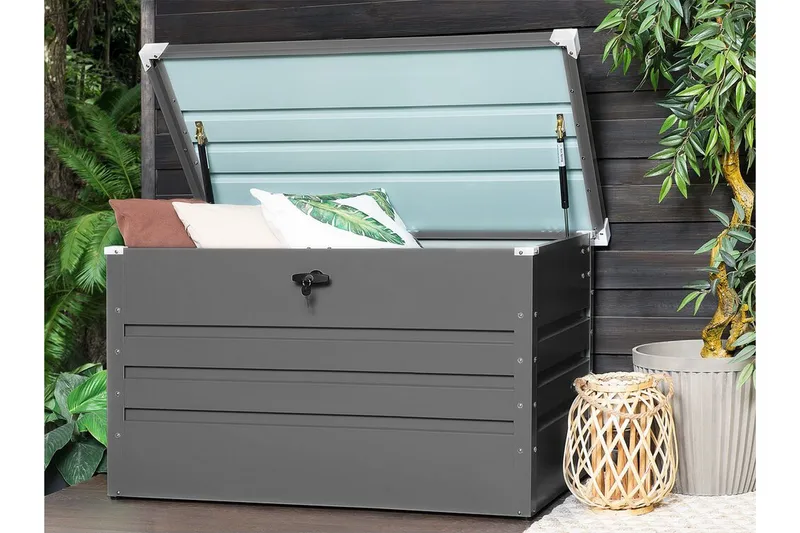 Dynlåda 132 x 62 cm grå CEBROSA - Grå - Utemöbler - Dynförvaring & möbelskydd - Dynboxar & dynlådor