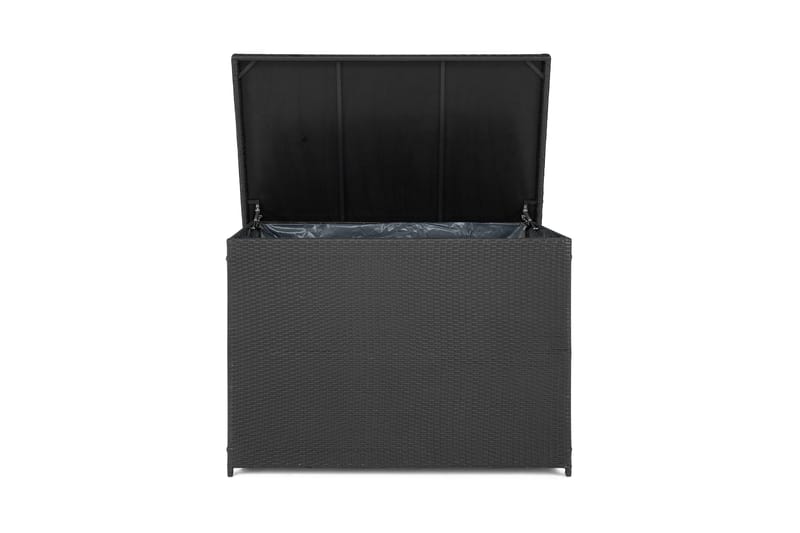 Gigant vattentät dynbox XL utomhus - Dynlåda i konstrotting (B150xD90xH101 cm) - Svart - Utemöbler - Dynförvaring & möbelskydd - Dynboxar & dynlådor