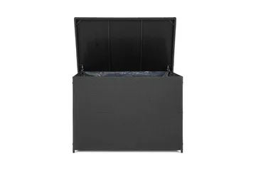 Gigant vattentät dynbox XL utomhus - Dynlåda i konstrotting (B150xD90xH101 cm) - Svart - Utemöbler - Dynförvaring & möbelskydd - Dynboxar & dynlådor