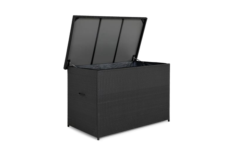 Gigant vattentät dynbox XL utomhus - Dynlåda i konstrotting (B150xD90xH101 cm) - Svart - Utemöbler - Dynförvaring & möbelskydd - Dynboxar & dynlådor