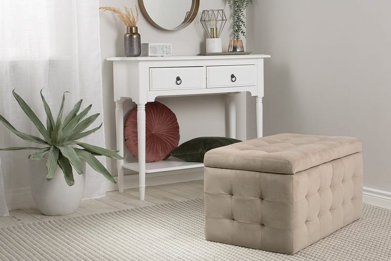 Michigan Dynbo| 42|72|40 cm - Brun - Möbler - Stolar & fåtöljer - Pall & puff - Fotpall - Chesterfield fotpall