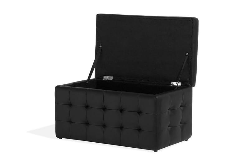 Michigan Dynbo| 42|72|40 cm - Svart - Möbler - Stolar & fåtöljer - Pall & puff - Fotpall - Chesterfield fotpall