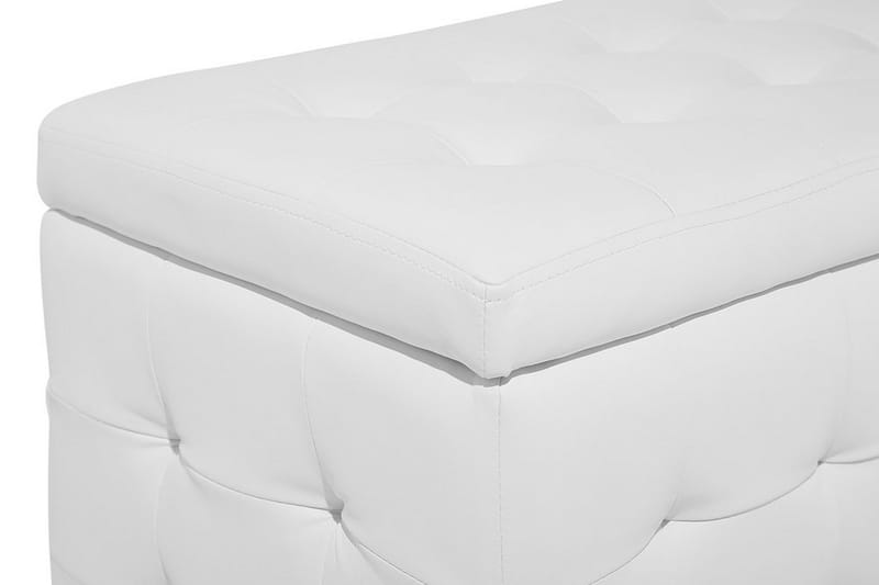 Michigan Förvaringslåda |42|72|40 cm - Vit - Möbler - Stolar & fåtöljer - Pall & puff - Fotpall - Chesterfield fotpall