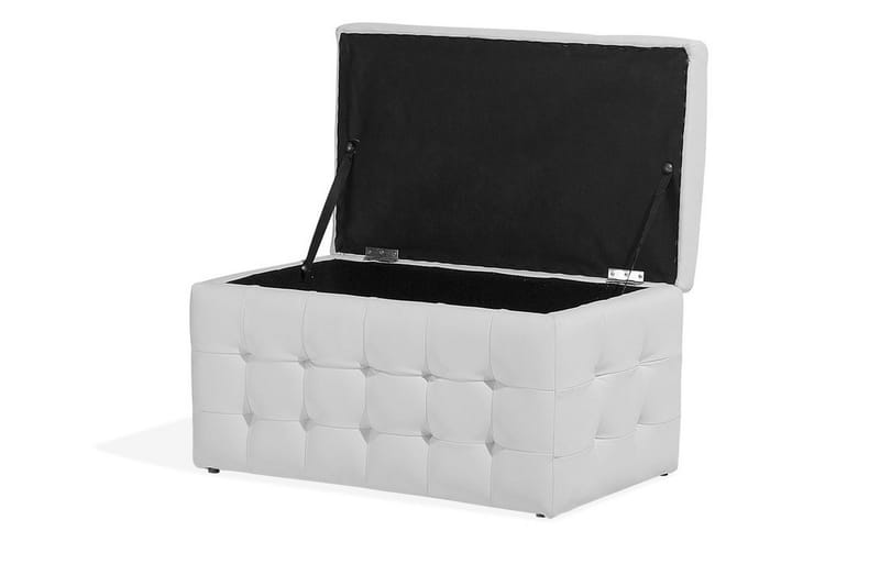 Michigan Förvaringslåda |42|72|40 cm - Vit - Möbler - Stolar & fåtöljer - Pall & puff - Fotpall - Chesterfield fotpall