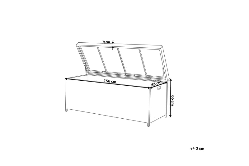 Modena Dynlåda 158 cm - Grå - Dynboxar & dynlådor