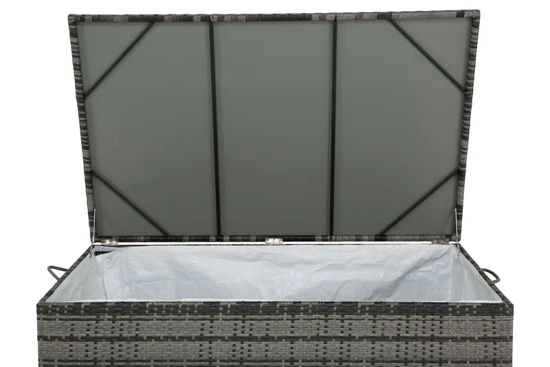 Sydney vattentät dynbox Large utomhus - Dynlåda i konstrotting (B140xD80xH90 cm) - Grå - Utemöbler - Dynförvaring & möbelskydd - Dynboxar & dynlådor