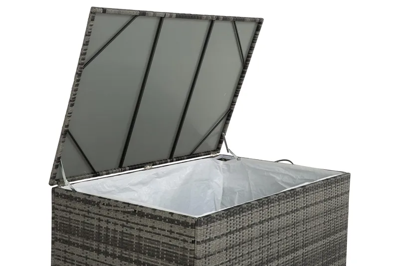 Sydney vattentät dynbox Large utomhus - Dynlåda i konstrotting (B140xD80xH90 cm) - Grå - Utemöbler - Dynförvaring & möbelskydd - Dynboxar & dynlådor