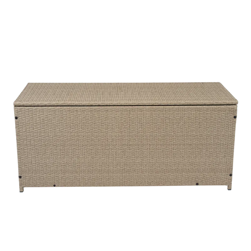 Dynbox i konstrotting | 420L | Beige - Utemöbler - Dynförvaring & möbelskydd - Dynboxar & dynlådor