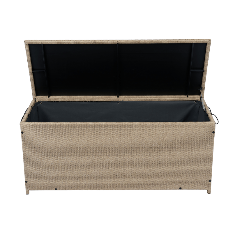 Dynbox i konstrotting | 420L | Beige - Utemöbler - Dynförvaring & möbelskydd - Dynboxar & dynlådor