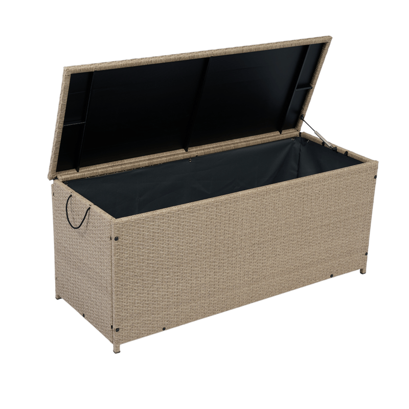 Dynbox i konstrotting | 420L | Beige - Utemöbler - Dynförvaring & möbelskydd - Dynboxar & dynlådor