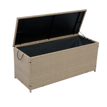 Dynbox i konstrotting | 420L | Beige - Utemöbler - Dynförvaring & möbelskydd - Dynboxar & dynlådor