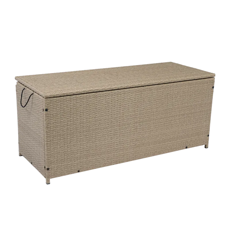 Dynbox i konstrotting | 420L | Beige - Utemöbler - Dynförvaring & möbelskydd - Dynboxar & dynlådor