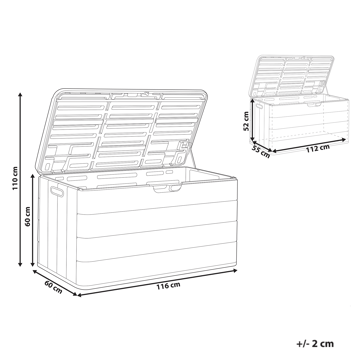Dynbox utomhus Milies 60x116 cm - Brun/Svart - Utemöbler - Dynförvaring & möbelskydd - Dynboxar & dynlådor