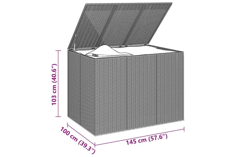 Dynbox PE-rotting 145x100x103 cm brun - Brun - Dynboxar & dynlådor