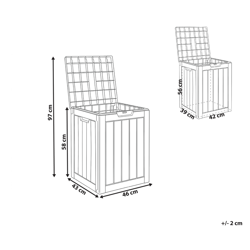 Förvaringslåda utomhus Medellin 43x46 cm - Beige - Utemöbler - Dynförvaring & möbelskydd - Dynboxar & dynlådor