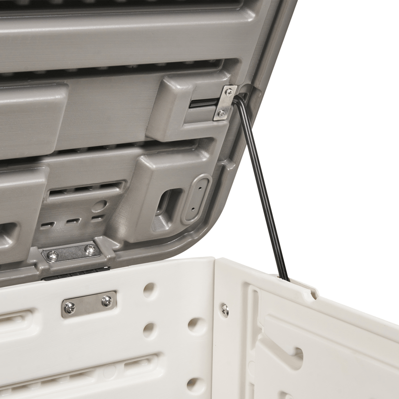 Förvaringslåda utomhus Milies 60x116 cm - Vit/Grå - Utemöbler - Dynförvaring & möbelskydd - Dynboxar & dynlådor