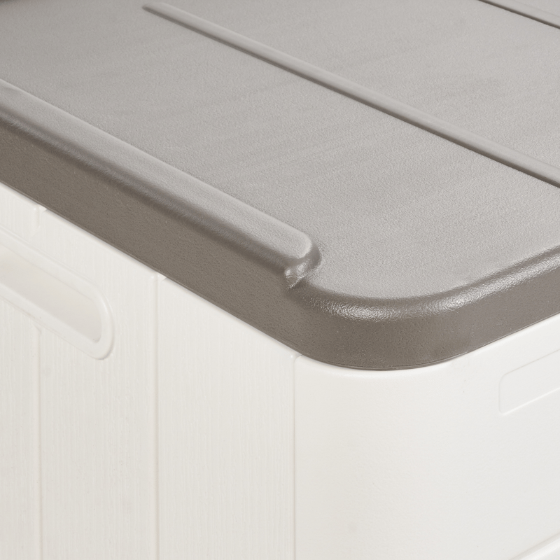 Förvaringslåda utomhus Milies 60x116 cm - Vit/Grå - Utemöbler - Dynförvaring & möbelskydd - Dynboxar & dynlådor