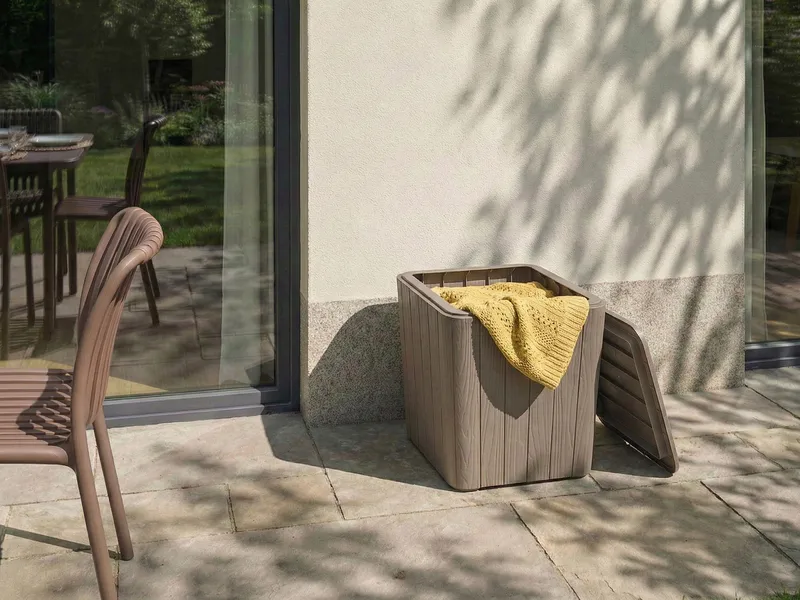 Förvaringslåda utomhus Sarandi 40x40 cm - Beige - Utemöbler - Dynförvaring & möbelskydd - Dynboxar & dynlådor