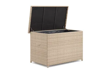 Gigant Stor Vattentät Dynbox utomhus i konstrotting 150x100x90 cm - Beige - Utemöbler - Dynförvaring & möbelskydd - Dynboxar & dynlådor