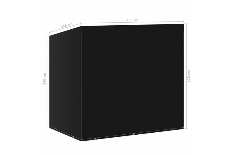 Hammockskydd 10 öljetter 2 dragkedjor 255x145x170 cm - Svart - Utemöbler - Dynförvaring & möbelskydd - Hammockskydd