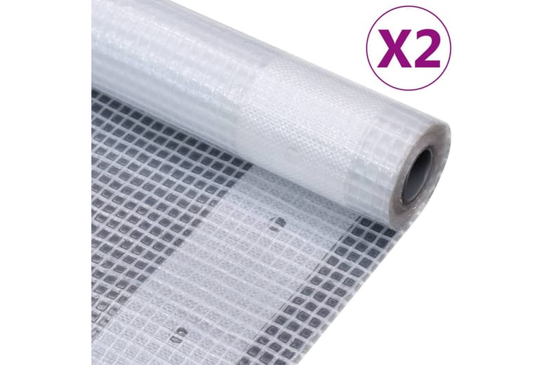 Leno presenning 2 st 260 g/m² 2x2 m vit - Vit - Utemöbler - Dynförvaring & möbelskydd - Presenning