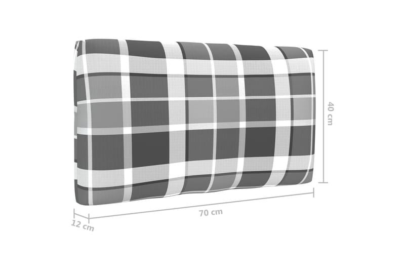 Dyna till pallsoffa grått rutmönster 70x40x12 cm - Flerfärgad - Soffdynor & bänkdynor utemöbler