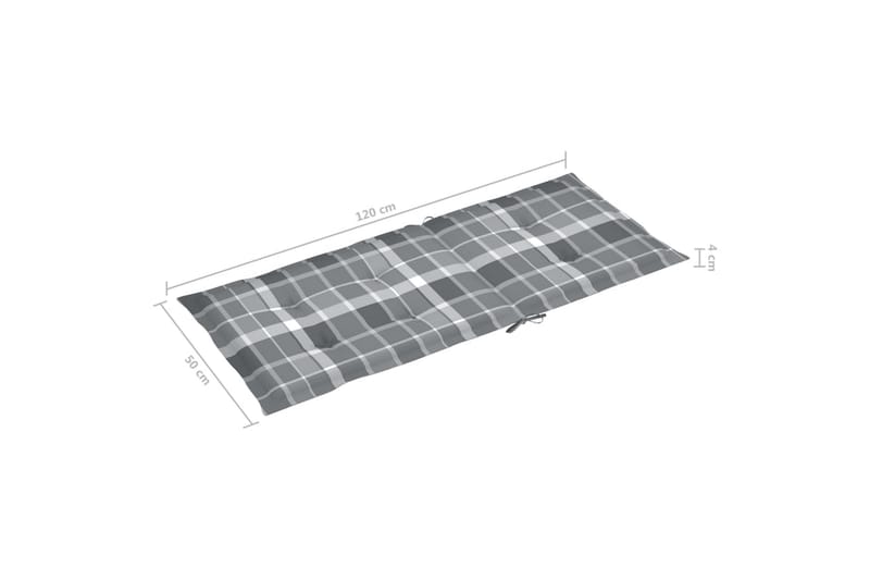 Dynor för trädgårdsstolar 6 st grått rutmönster 120x50x4 cm - Flerfärgad - Möbler - Stolar & fåtöljer - Fåtölj - Biofåtölj & reclinerfåtölj