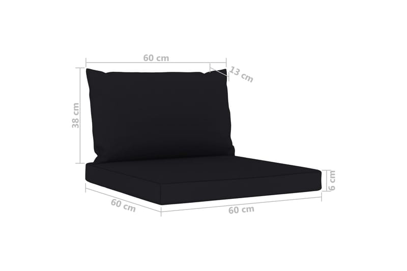 Dynor till pallsoffa 2 st svart tyg - Svart - Utemöbler - Dynor - Soffdynor & bänkdynor utemöbler