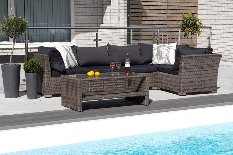 Bahamas Dynfodral till Ottoman/Bord - Grå - Utemöbler - Dynor - Kompletta dynset